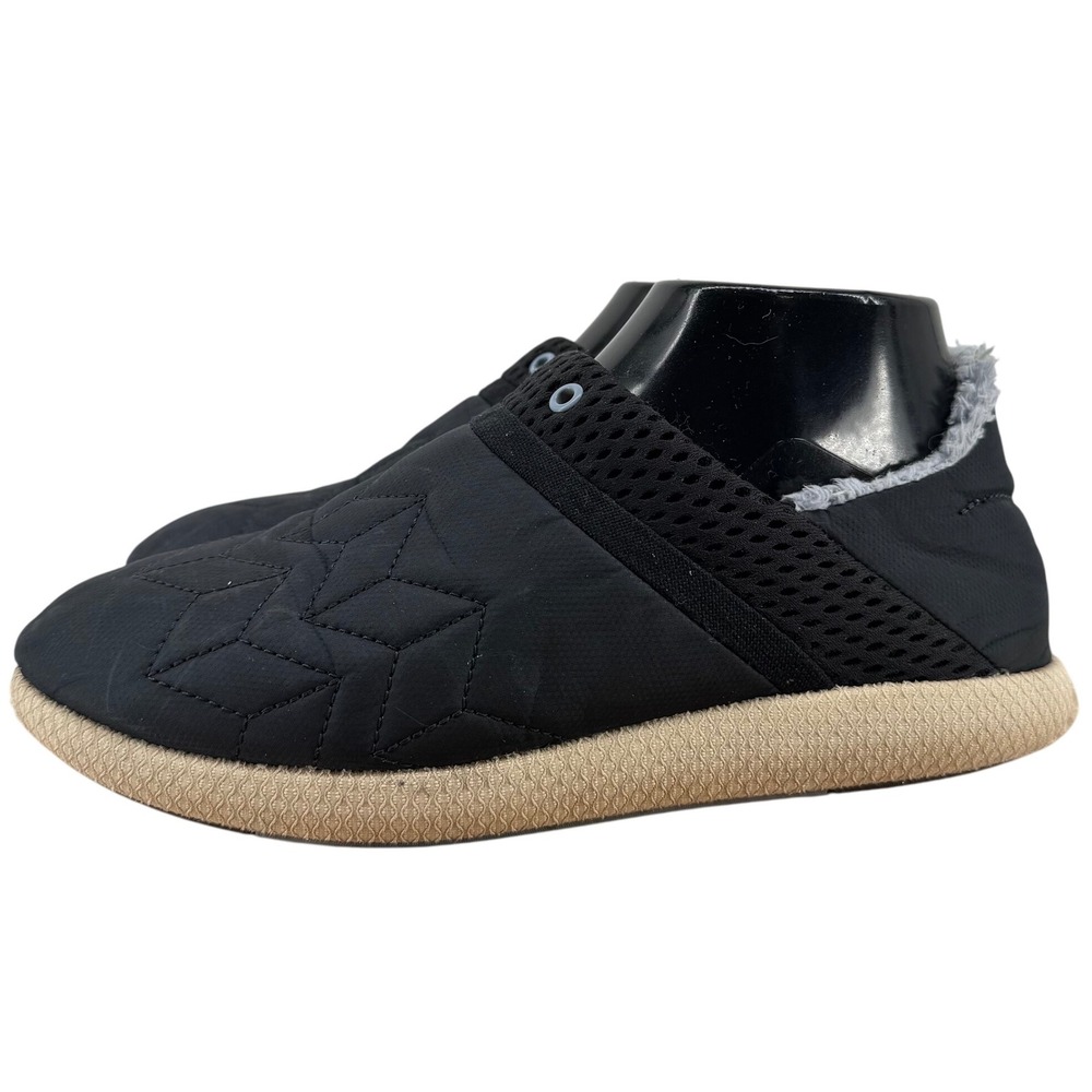 OLUKAI Mahiki Quilted Slip On Shoes Black Cozy Sherpa Lined Shoes Women's Size 8